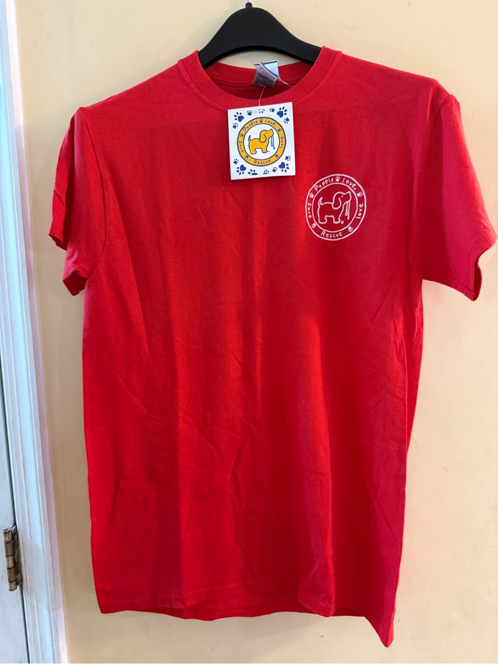 Puppie Love Rescue Graphic Tee - Red, NWT